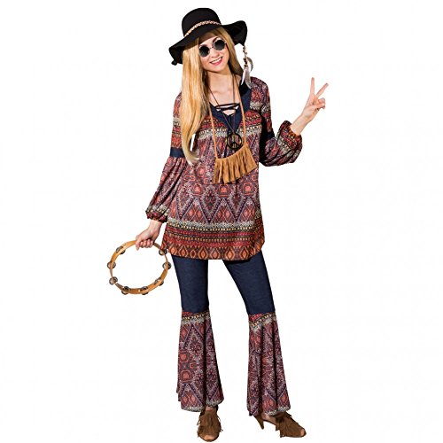 Damen Hippie Kostüm Gr. 38/40 Tunika Schlaghose Coachella Style 70er Jahre von Krause & Sohn