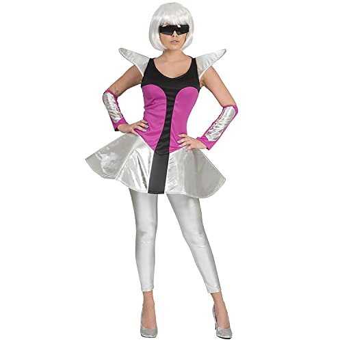 Funny Fashion Damen Kostüm Space Travel Kleid Silber/pink Armstulpen Weltraum Weltall (36/38) von Krause & Sohn