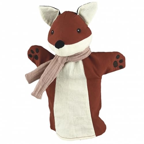 Handpuppe Plüschpuppe aus Stoff Handpuppen 29 cm in dezenten Erdtönen für Kinder für Puppen- und Kasperletheater Spielzeug (Fuchs Foxy) von Krause & Sohn