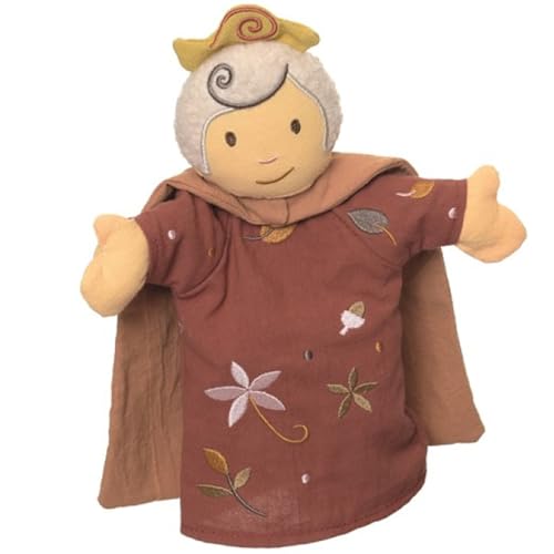 Handpuppe Plüschpuppe aus Stoff Handpuppen 29 cm in dezenten Erdtönen für Kinder für Puppen- und Kasperletheater Spielzeug (Königin Marie) von Krause & Sohn