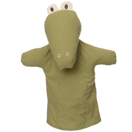 Handpuppe Plüschpuppe aus Stoff Handpuppen 29 cm in dezenten Erdtönen für Kinder für Puppen- und Kasperletheater Spielzeug (Krokodil Kroko) von Krause & Sohn