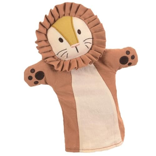 Handpuppe Plüschpuppe aus Stoff Handpuppen 29 cm in dezenten Erdtönen für Kinder für Puppen- und Kasperletheater Spielzeug (Löwe Leo) von Krause & Sohn