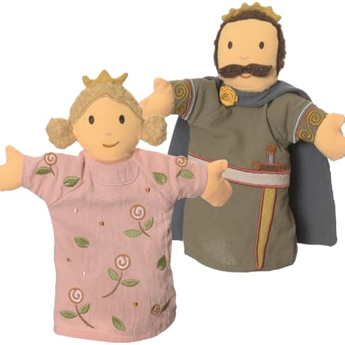 Handpuppe Plüschpuppe aus Stoff Handpuppen 29 cm in dezenten Erdtönen für Kinder für Puppen- und Kasperletheater Spielzeug (Prinz - Prinzessin) von Krause & Sohn