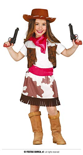 Fiestas GUiRCA Rosa Cowgirl Kostüm Mädchen - Alter 7-9 Jahre - Rodeo Girl Cowboy Kostüm Kinder - Wilder Westen Länder Kostüm für Karneval, Fasching, Fastnacht, Indianer Kostüm Kinder Party von Fiestas GUiRCA