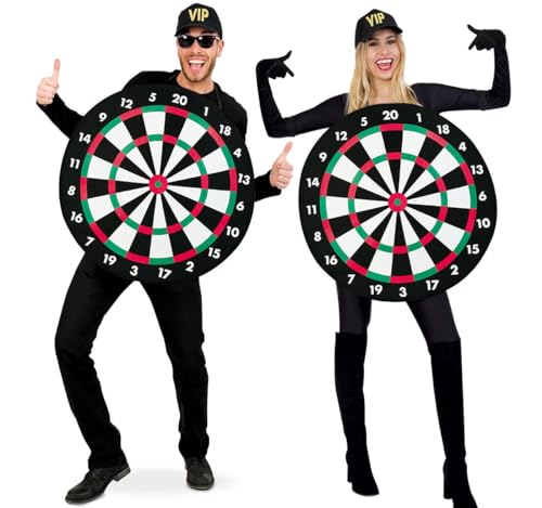 Krause & Sohn Darts Kostüm lustige Dartscheibe Dart für Erwachsene Sport Tunika mit Zielscheibe JGA Fasching Karneval Mottoparty von Krause & Sohn