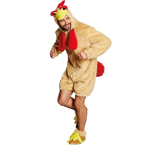 Krause & Sohn Hahn Kostüm Chris Chicken für Herren Gr. S-XXL braun Tier Fasching Karneval JGA witziges Tierkostüm (L) von Krause & Sohn