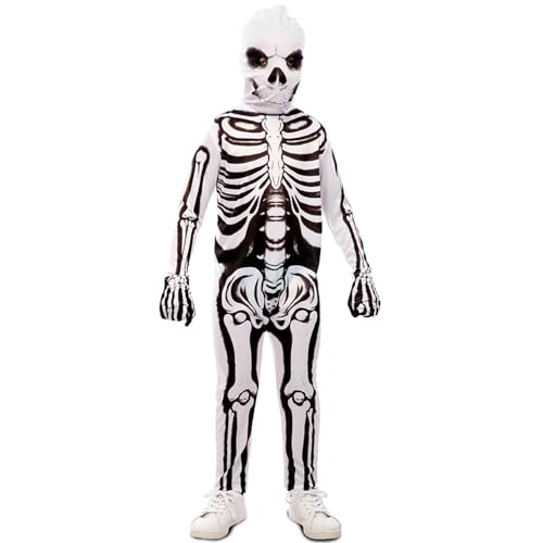 Krause & Sohn Halloween Skelett Kostüm Bones mit Maske für Kinder 5-12 Jahre Gerippe Fasching Karneval Mottoparty (5-6 Jahre) von Krause & Sohn