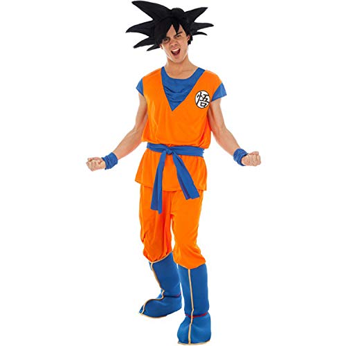 Krause & Sohn Herren Kostüm Dragon Ball Z Goku inkl. Perücke Anime Fasching Trickfilm-Figur (L) von Krause & Sohn