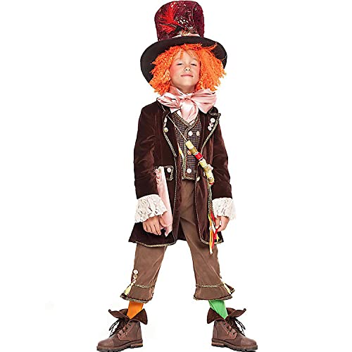 Krause & Sohn Hutmacher Kostüm verrückter Johnny Deluxe für Kinder 6-10 Jahre bunt inkl. Hut & Perücke Fasching Karneval (10 Jahre (140)) von Krause & Sohn