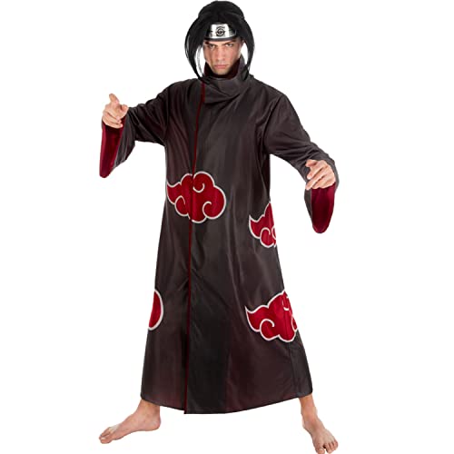 Krause & Sohn Itachi Deluxe Kostüm Naruto für Herren inkl. Perücke Gr. M-XL Anime Manga Fasching Gruppenkostüm (Medium) von Krause & Sohn