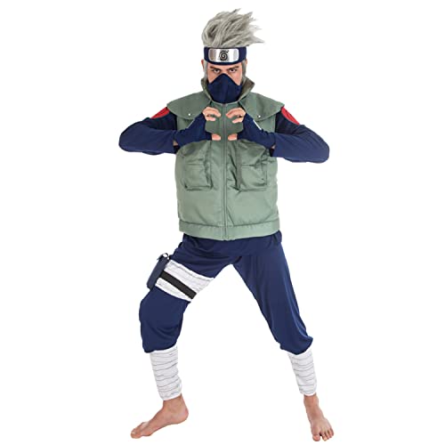 Krause & Sohn Kakashi Hatake Kostüm deluxe für Erwachsene Naruto inkl. Perücke Gr. S-L Fasching (Large) von Krause & Sohn