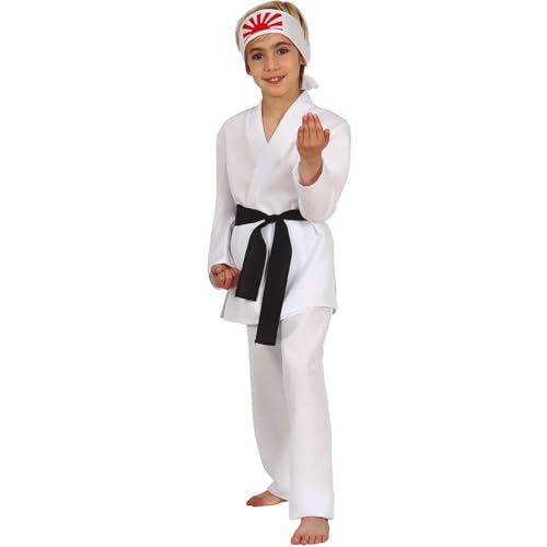 Krause & Sohn Karate Kid Kostüm Kobra Kai für Kinder 5-12 Jahre weiß mit schwarzem Gürtel Fasching Karneval (5-6 Jahre) von Krause & Sohn