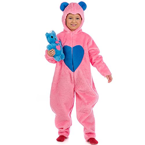 Krause & Sohn Kinder Kostüm Bärchen Pinky rosa mit Plüschtier Overall Tierkostüm (7-9 Jahre) von Krause & Sohn