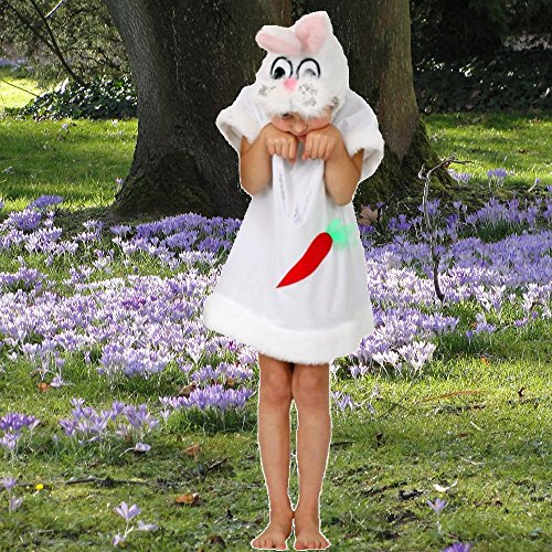 Krause & Sohn Kinderkostüm Hasen Mädchen Gr. 128 Kleid Hase weiß Hasenkostüm Fasching Osterhase von Krause & Sohn