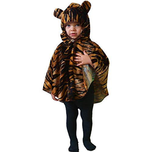 Krause & Sohn Kinderkostüm Tiger Cape Umhang mit Kapuze Tier getigert Fasching Kinder-Kostüm (92) von Krause & Sohn