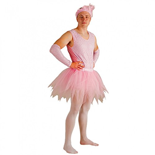 Krause & Sohn Kostüm Ballerina für Männer Body Tüllrock Armstulpen rosa Männerballett (L) von Krause & Sohn