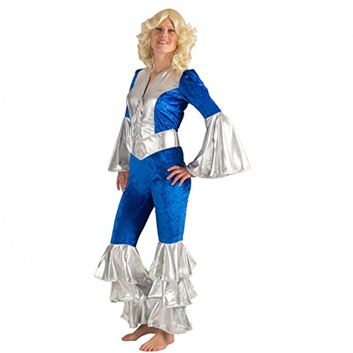 Krause & Sohn Kostüm Dancing Queen Agnetha Jumpsuit blau/Silber Fasching Musikerin 70s schwedische Band (38) von Krause & Sohn