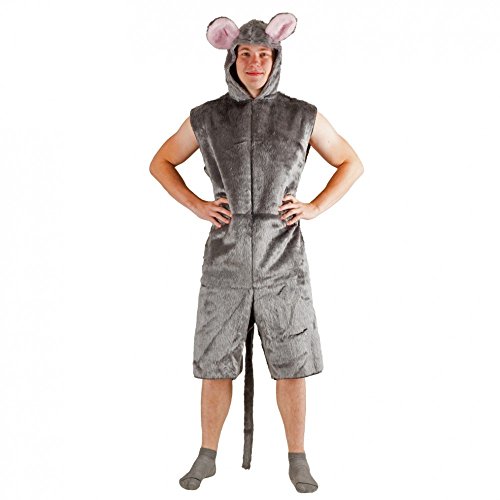 Krause & Sohn Kostüm graue Maus Plüsch Kurzoverall Fasching Tierkostüme Mauskostüm (S/M) von Krause & Sohn