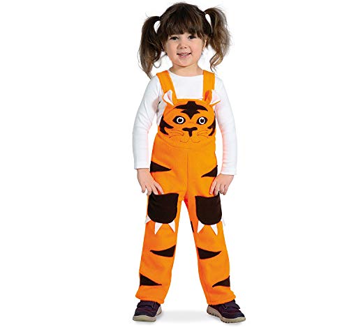 Krause & Sohn Latzhose Tiger Spielhose Tiger Kostüm für Kinder Gr. 98-116 orange Fasching Karneval Kindergeburtstag (104) von Krause & Sohn