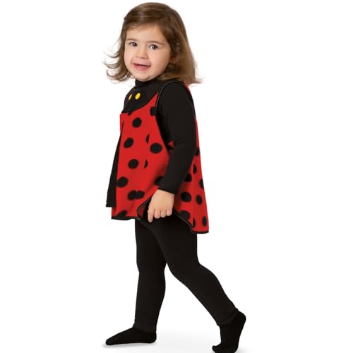 Krause & Sohn Marienkäfer Kostüm Käferle Ladybug für Kleinkinder Gr. 86-92 rot schwarz Tier Tierkostüm Fasching Karneval Kinderfasching (86) von Krause & Sohn