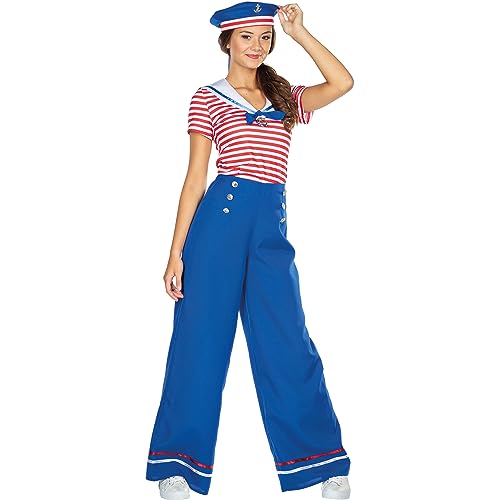 Krause & Sohn Matrosen Kostüm Matrosin Sailor Aliz mit Mütze für Damen Gr. 34-44 blau Fasching Karneval Beachparty (38) von Krause & Sohn