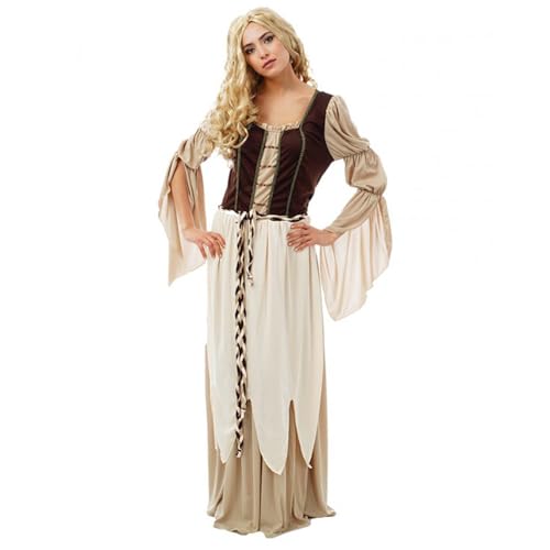 Krause & Sohn Mittelalter Kostüm Magd Amalie für Damen Gr. S-XXL Kleid mit Gürtel beige Mittelalterfest Mittelalter-Mode Fasching Karneva (M (40/42)) von Krause & Sohn