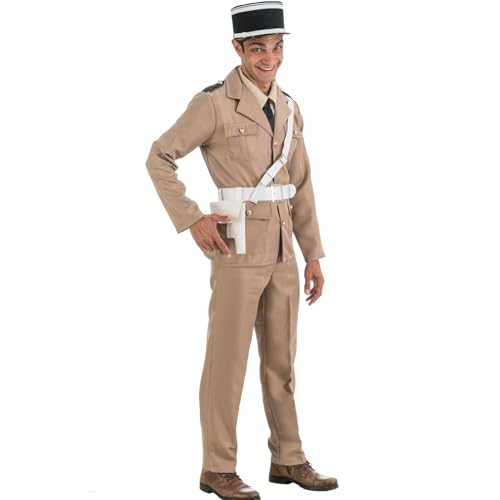 Krause & Sohn Polizei Kostüm Gendarme De Saint-Tropez mit Hut für Herren Gr. M-XXL beige Fasching Karneval Mottoparty (L) von Krause & Sohn