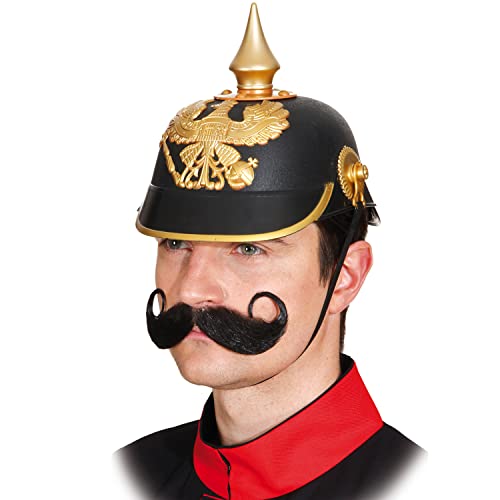 Krause & Sohn Preußische Pickelhaube KW 60 cm Preußen Helm für Herren Kostüm-Zubehör schwarz-gold Militär-Helm Kaiser Wilhelm von Krause & Sohn