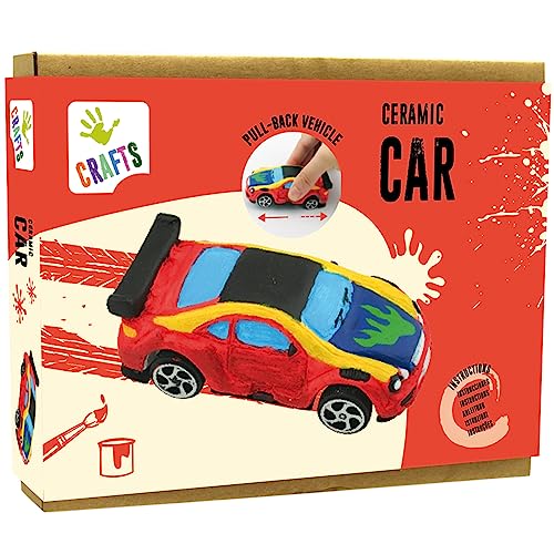 Krause & Sohn Rennauto mit Pull-Back-Funktion zum selbst bemalen Keramik für Kinder Spielzeug von Krause & Sohn