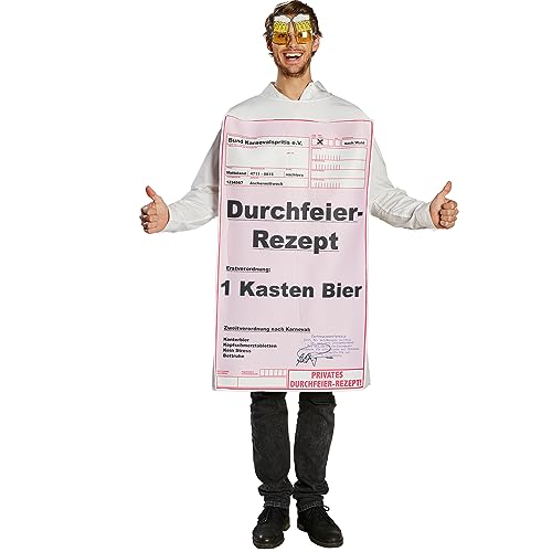 Krause & Sohn Rezept Kostüm Spaß-Outfit Durchfeier Rezept für Herren Tunika Fasching Karneval Bierkostüm von Krause & Sohn