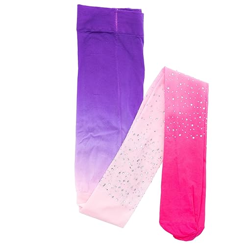 Krause & Sohn Strumpfhose Prinzessin mit Strass-Steinen für Kinder 3-8 Jahre Einheitsgröße blickdicht Geburtstag Schuleingang Kostüm-Zubehör (Lila-Pink) von Krause & Sohn