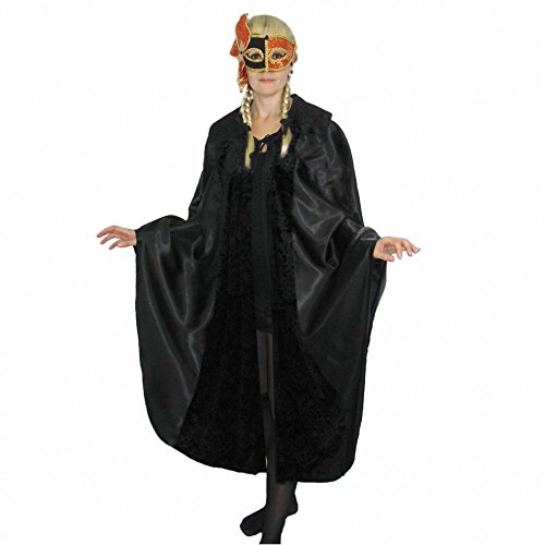 Krause & Sohn Umhang Kostüm Maskenball Venedig Fasching Karneval Cape Mantel Einhgr. (Schwarz) von Krause & Sohn