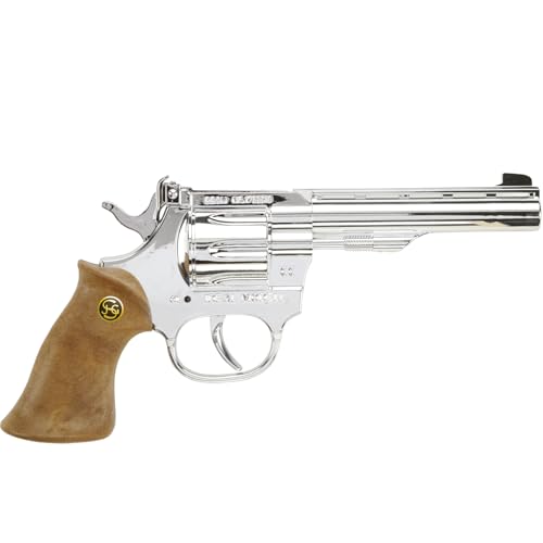 Pistole Kadett Silber 19 cm Polizei 100 Schuss-Pistole Cowboy Western aus Kunststoff und Zink Kostüm-Zubehör für Kinder und Erwachsene Fasching Karneval von Krause & Sohn