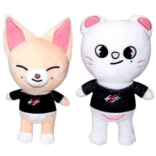 KreEzi Cute Plush Doll, Weiße Katze Soft Plushie, Stray Kuscheltier, Stuffed Pillow Cushion, Stray Fuchs Plush Toy, Cartoon Soft Toy für Kinder Jungen und Mädchen Fans. von KreEzi