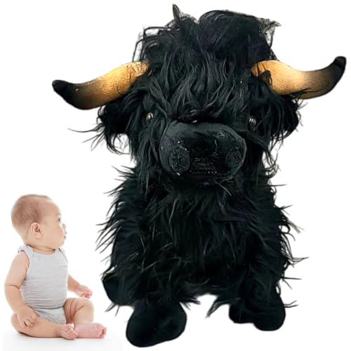 KreEzi Highland Cow Kuscheltier, Plüschtiere Gefüllte Puppen Kissen, Süße Plüschtiere, für Kinder Freundin Festival Urlaub Geschenke - 25cm von KreEzi