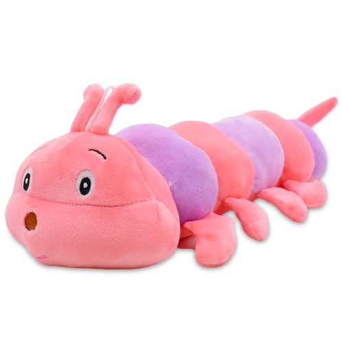 KreEzi Rosa Raupe Nimmersatt Plüschtiere, Weiche Raupen Kuscheltier Spielfigur Plüsch Kuschelkissen Gefüllte Tiergeschenke, Tolles Geschenk für Jungen Und Mädchen Zum Fantasievollen Spielen. von KreEzi