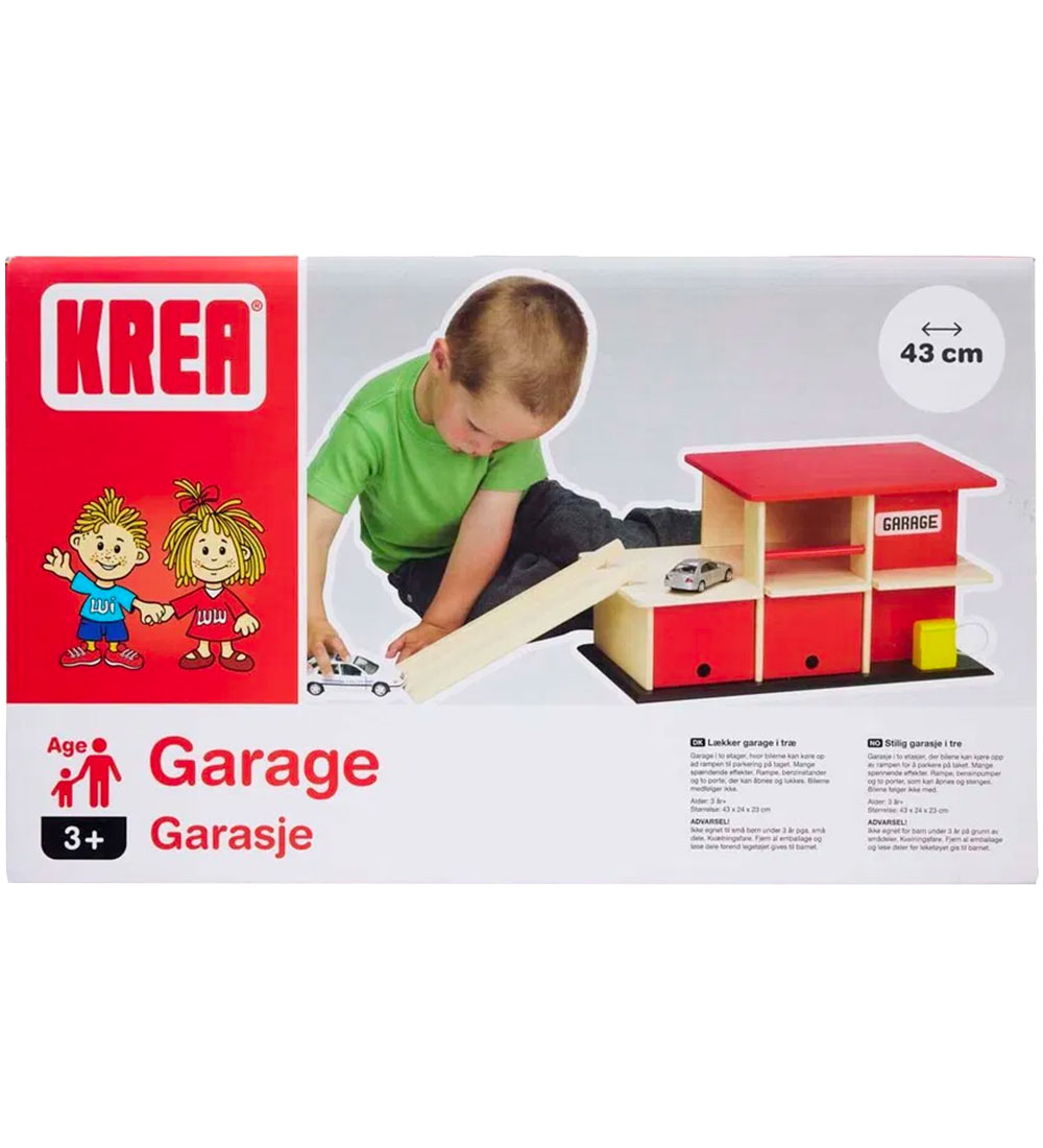 Krea Garage - Holz - 43x24 cm - Rot/Natur - Krea - One Size - Autospur Krea Garage - Holz - 43x24 cm - Rot/Natur - Krea - One Size - Autospur von Krea
