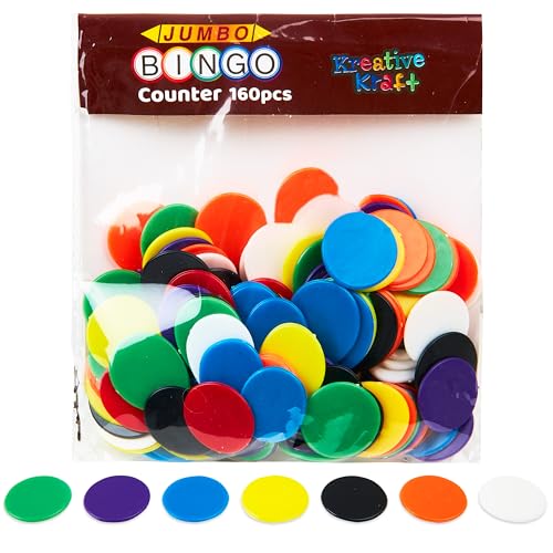 KreativeKraft Bingo Chips Multipack, 160 Bunte Spielchips, Größe 1,91 cm (Mehrere Chips) von KreativeKraft