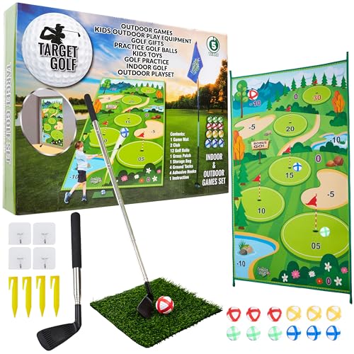 KreativeKraft Golf Set Kinder und Erwachsene Minigolf für Zuhause Golf Zubehör Indoor Outdoor Spiele Garten Putting Matte Golf Bälle Golfschläger von KreativeKraft