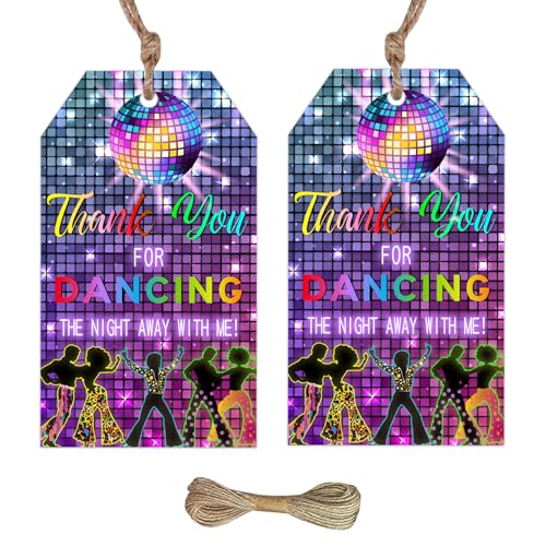 Kreatwow Disco Party Thank You Tag 50pcs Disco Party Favors Thank You Dancing The Night Away With Me Tag Disco Party Tag Disco Fever Retro Disco Birthday Favor for Bridal Shower Birthday von Kreatwow