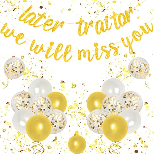 We Will Miss You Party Dekoration Geht Weg Schwarzgold Büromitarbeiter Abschiedsbanner Ruhestand, Later Traitor Dekoration Abschied, Herzlichen Glückwunsch, Viel Glück, Jobwechsel Deko von Kreatwow