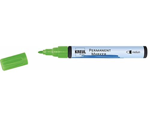 KREUL 47608 - Permanentmarker medium, hellgrün, mit Rundspitze, Strichstärke 1,5 - 3 mm, für flächige Gestaltungen, zum Beschriften und Gestalten für Grafiker, Industrieanwender, Kunst und Hobby von Kreul