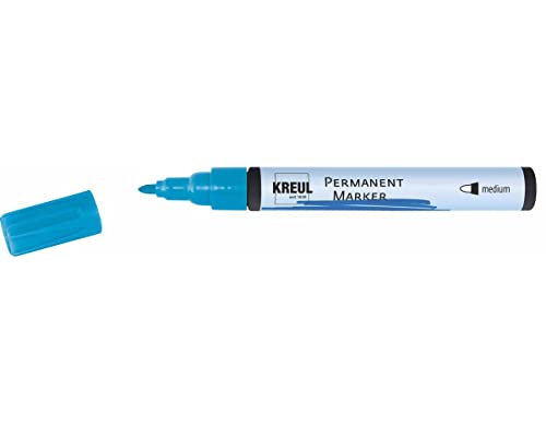 KREUL 47619 - Permanentmarker medium, hellblau, mit Rundspitze, Strichstärke 1,5 - 3 mm, für flächige Gestaltungen, zum Beschriften und Gestalten für Grafiker, Industrieanwender, Kunst und Hobby von Kreul