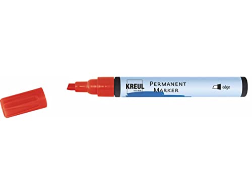 KREUL 47712 - Permanentmarker rot, mit Keilspitze Strichstärke 1 - 5 mm, für unterschiedlich breites Schreiben und Markieren, zum Beschriften und Gestalten für Grafiker, Kunst und Hobby von Kreul