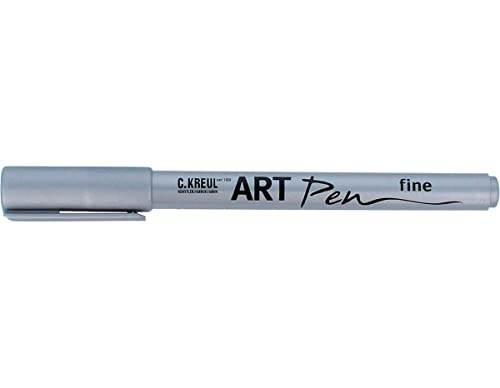 KREUL 47953 - Art Pen fine, silber, Strichstärke 1 - 2 mm, für Beschriftungen und Verzierungen von Geschenken, Karten, Einladungen, Tischkarten und vieles mehr von Kreul