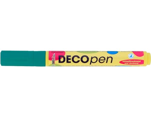 Kreul 46111 - Deco Pen medium, Universalstift zum Gestalten, Beschriften und Verzieren von kleinen, originellen Geschenken, mit Rundspitze, Strichstärke 2 - 4 mm, grün von Kreul