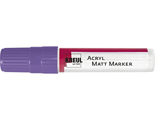 KREUL 46216 - Acryl Matt Marker XXL, mit Keilspitze ca. 15 mm, lila, matte, permanente Acrylfarbe auf Wasserbasis, für puristische Elemente von Kreul