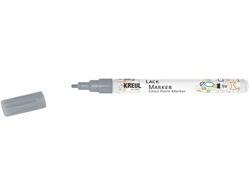 KREUL 47221 - Lackmalstift fine silber, mit Rundspitze Strichstärke 1 - 2 mm, zum Gestalten, Beschriften und Verzieren von kleinen, originellen Geschenken, Karten, uvm. von KREUL