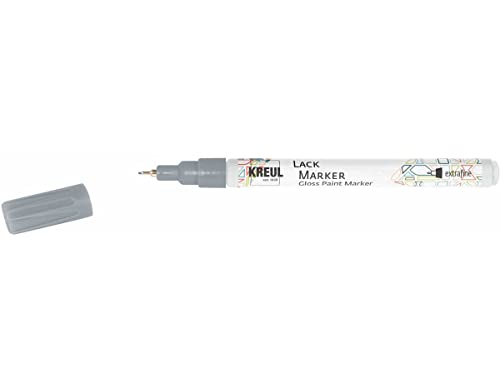 KREUL 47421 - Lackmarker extrafine, silber, Strichstärke ca. 0,8 mm, Feinspitze für filigrane Ausarbeitungen, zum Gestalten, Beschriften und Verzieren von kleinen, originellen Geschenken von Kreul