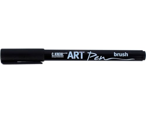 Kreul 47961 - Art Pen brush, flexible Brushspitze, gleitet wie ein Pinsel, dünne Linien bei leichtem Aufdrücken, breite Linien bei stärkerem Aufdrücken, schwarz von Kreul